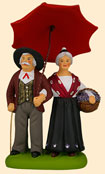 COUPLE w. AN UMBRELLA