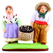 COUPLE OF CHILDREN w. BASKET OF GRAPES