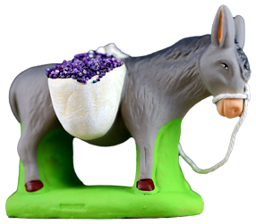 DONKEY CARRYING BASKETS OF LAVENDER
