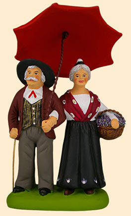 COUPLE w. AN UMBRELLA