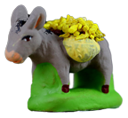 DONKEY CARRYING  BASKETS OF MIMOSAS