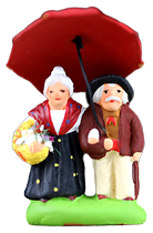 COUPLE w. AN UMBRELLA