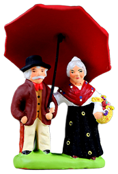 COUPLE w. AN UMBRELLA