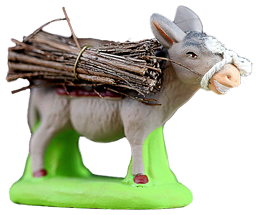 DONKEY CARRYING BUNDLES OF WOOD