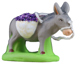 DONKEY CARRYING  BASKETS OF LAVENDER