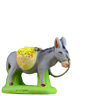 DONKEY CARRYING  BASKETS OF MIMOSAS