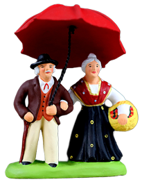 COUPLE w. AN UMBRELLA