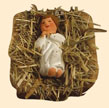 JÉSUS SUR PAILLE DANS BERCEAU BOIS