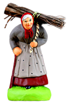 WOMAN w. A BUNDLE OF WOOD