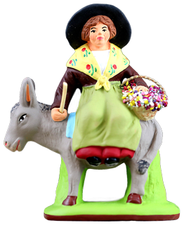 WOMAN ON A DONKEY