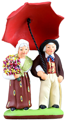 COUPLE w. AN UMBRELLA