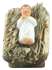 JESUS ON STRAW IN WOODEN CRADLE