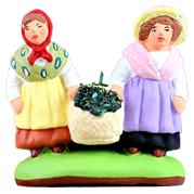 COUPLE OF CHILDREN w. BASKET OF OLIVES