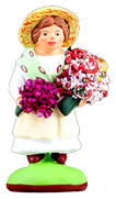LITTLE GIRL w. BOUQUETS OF FLOWERS