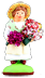 LITTLE GIRL w. BOUQUETS OF FLOWERS