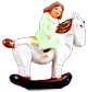 LITTLE GIRL ON ROCKING HORSE