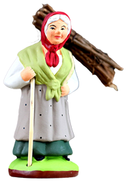 WOMAN w. A BUNDLE OF WOOD